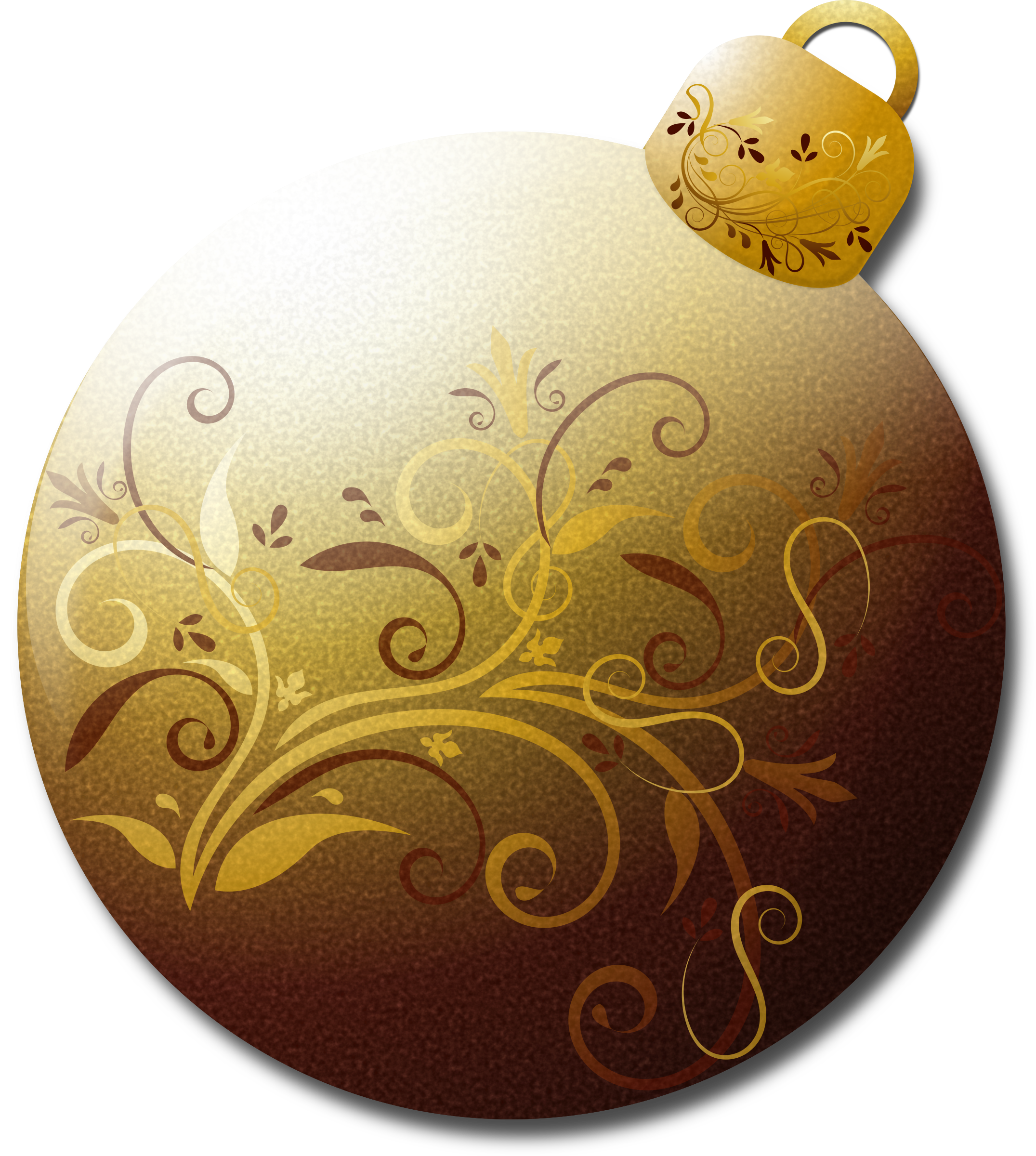 Gold Christmas Ornament Clipart - Gold Ornament Clipart (2151x2400), Png Download