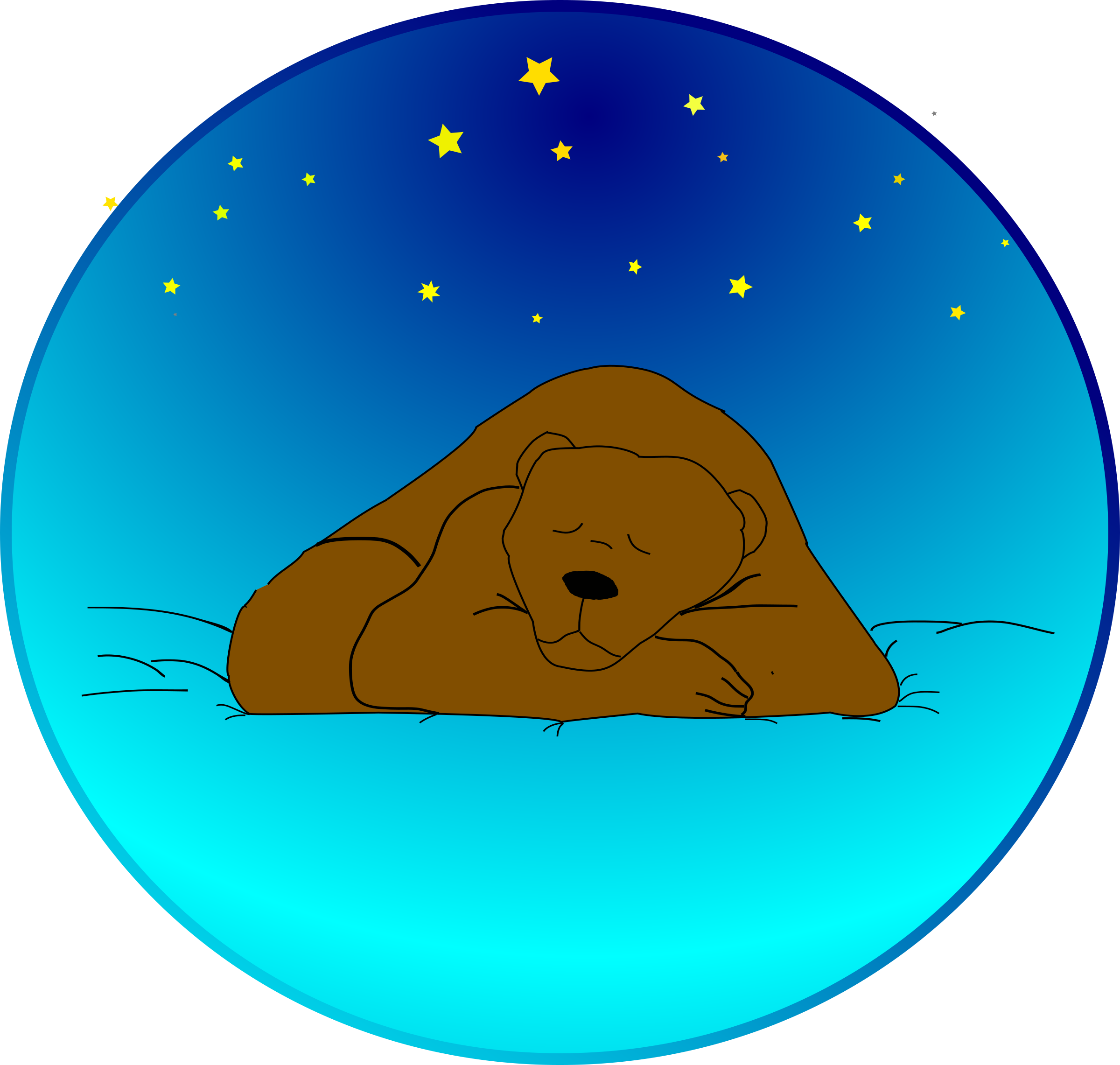 Bear, Sleeping, Sleep, Starry Sky, Stellar, Starlit - Sleeping Bear Clip Art (600x570), Png Download