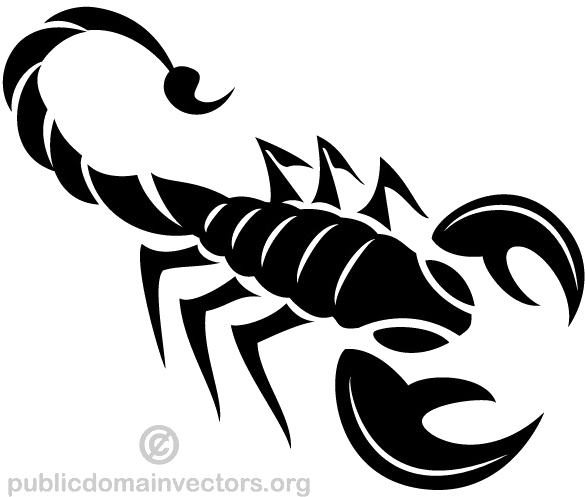 Black Scorpio Png Image Background - Scorpion Clipart (600x500), Png Download