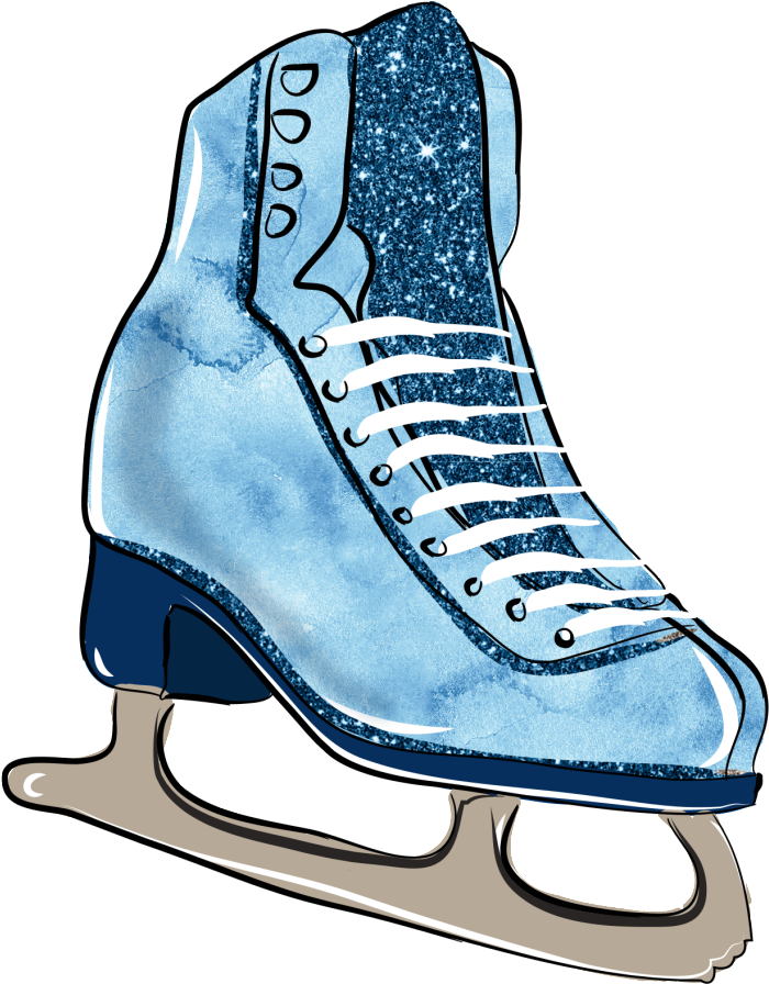 Watercolor Skates Free Matting Material - Ice Skating (1024x1024), Png Download