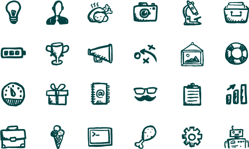 Jolly Icons 400 Hand-drawn Vector Icons - User Icon Hand Drawn (500x299), Png Download