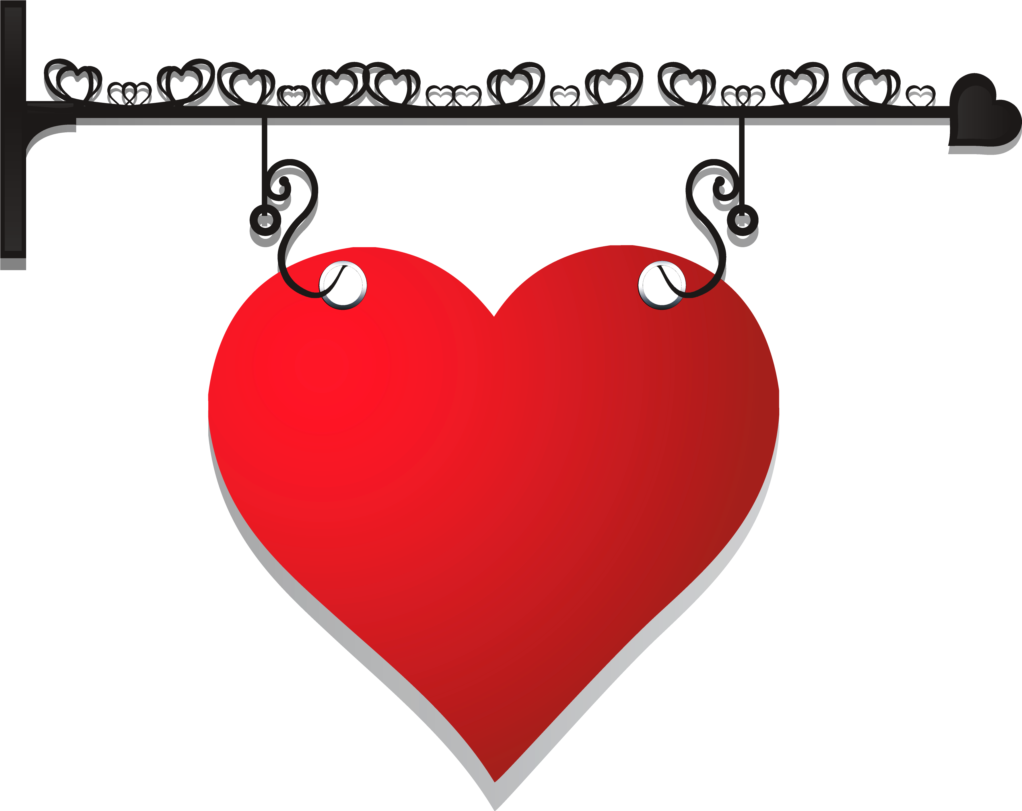 Png Image Hanging Heart (3590x2874), Png Download