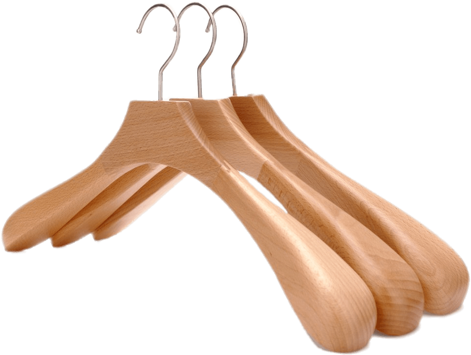 Clothes - J.s. Hanger 3-pack Sturdy Beechwood Wide Shoulder Coat (1100x1100), Png Download
