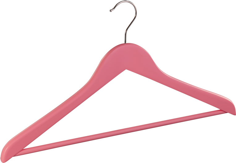 Lotus Wood Hanger With Peach Painting With Bar - Clothes Hanger (1020x680), Png Download