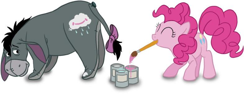 Runicrhyme, Crossover, Eeyore, Paint, Paintbrush, Paint - Eeyore My Little Pony (900x375), Png Download