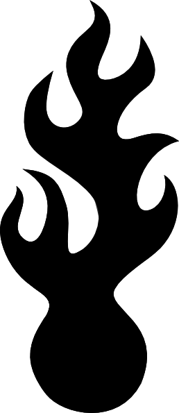 Flame Black And White Png (258x595), Png Download