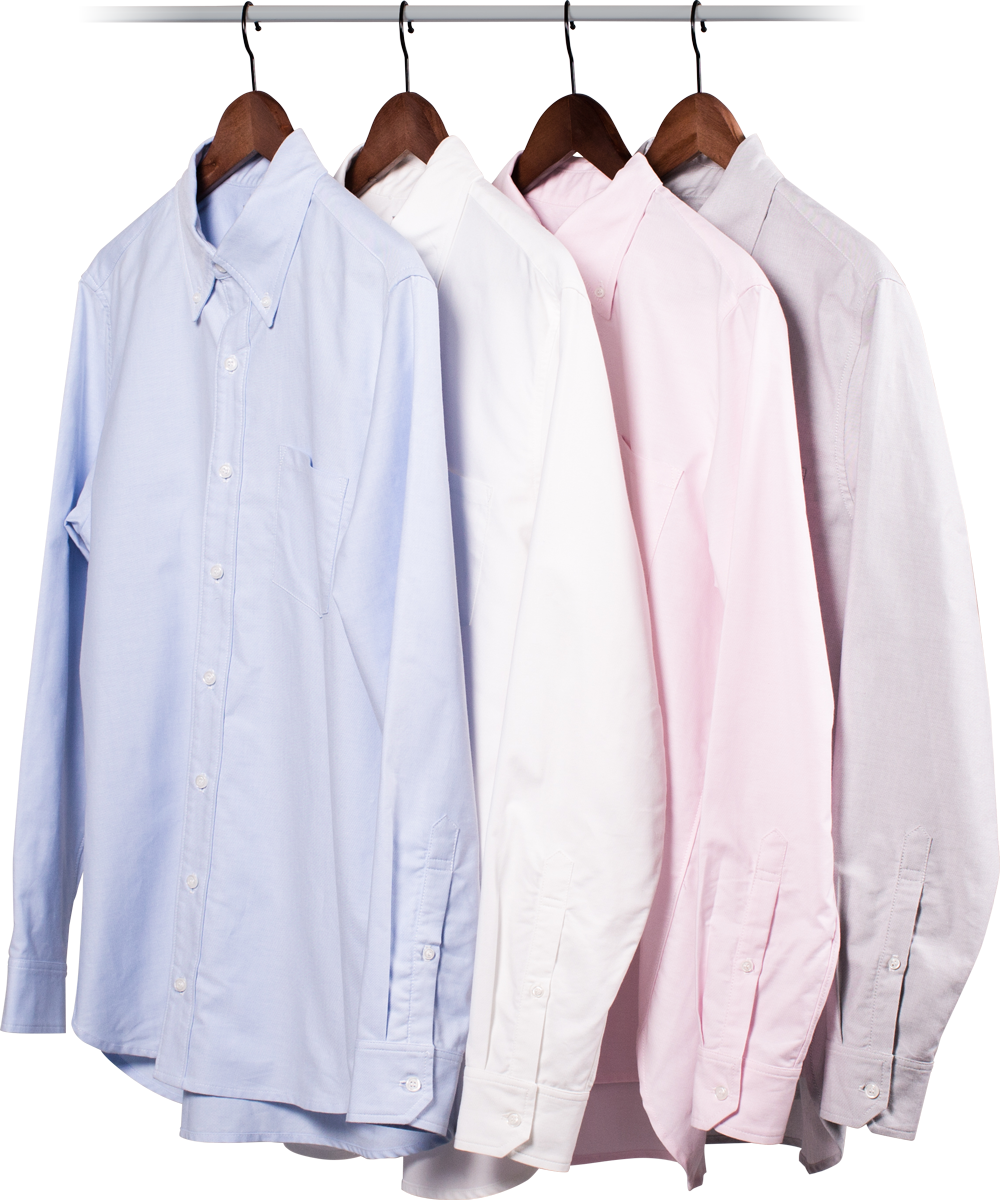 Row Of Oxford Shirts On Hangers - Clothes Hanger (1000x1200), Png Download