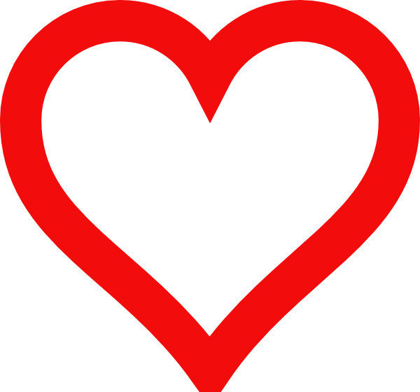 Heart Outline Clip Art At Clker Com Vector Clip Art - Red Heart Outline Clipart (600x560), Png Download