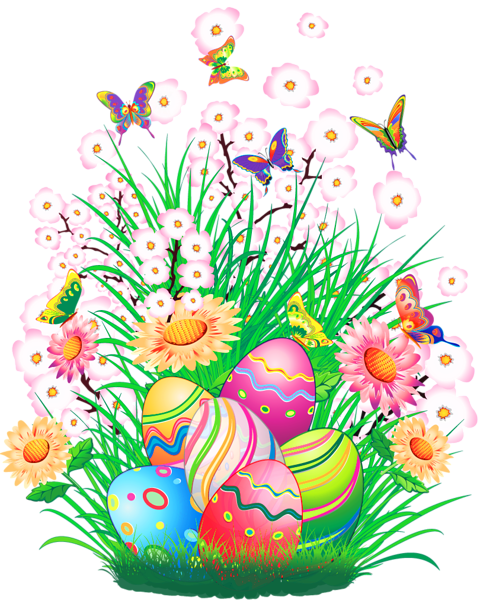 0, - Easter Flowers Clipart (480x600), Png Download
