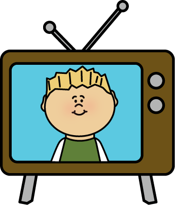 Tv Clipart - Watching Tv Clipart (345x405), Png Download