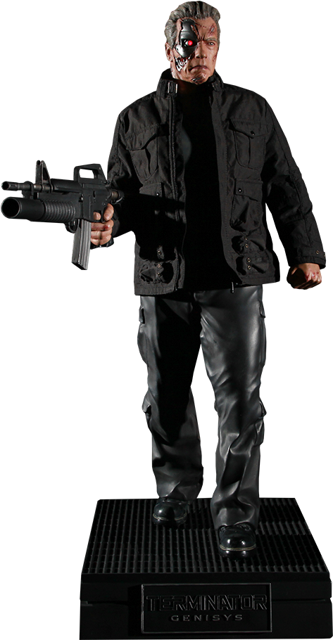 22" Terminator Quarter Scale Figure Guardian - Terminator Genisys: Guardian (480x909), Png Download