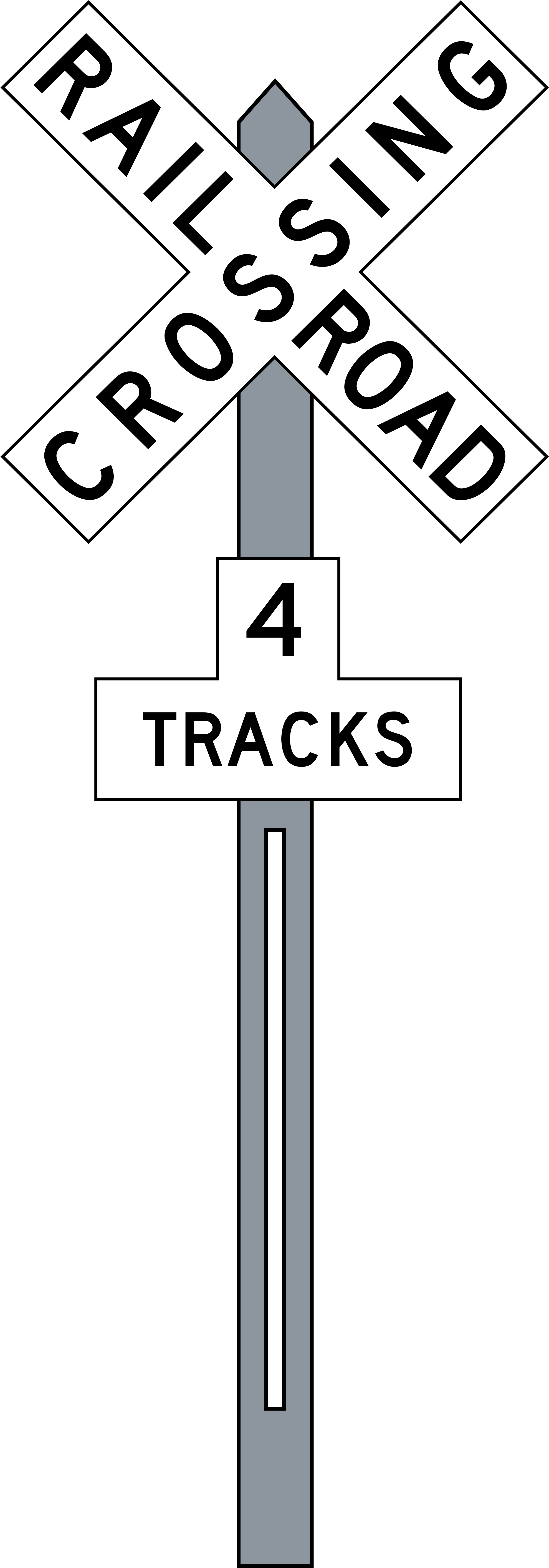 Railroad Tracks Transparent Background Png Images - Rail Road Crossing Sticker (400x1129), Png Download