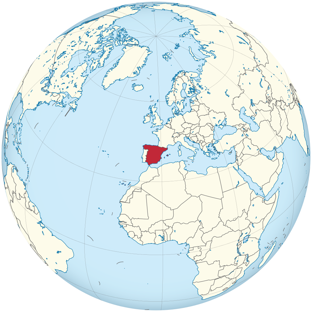 Spain On The Globe (1024x1024), Png Download