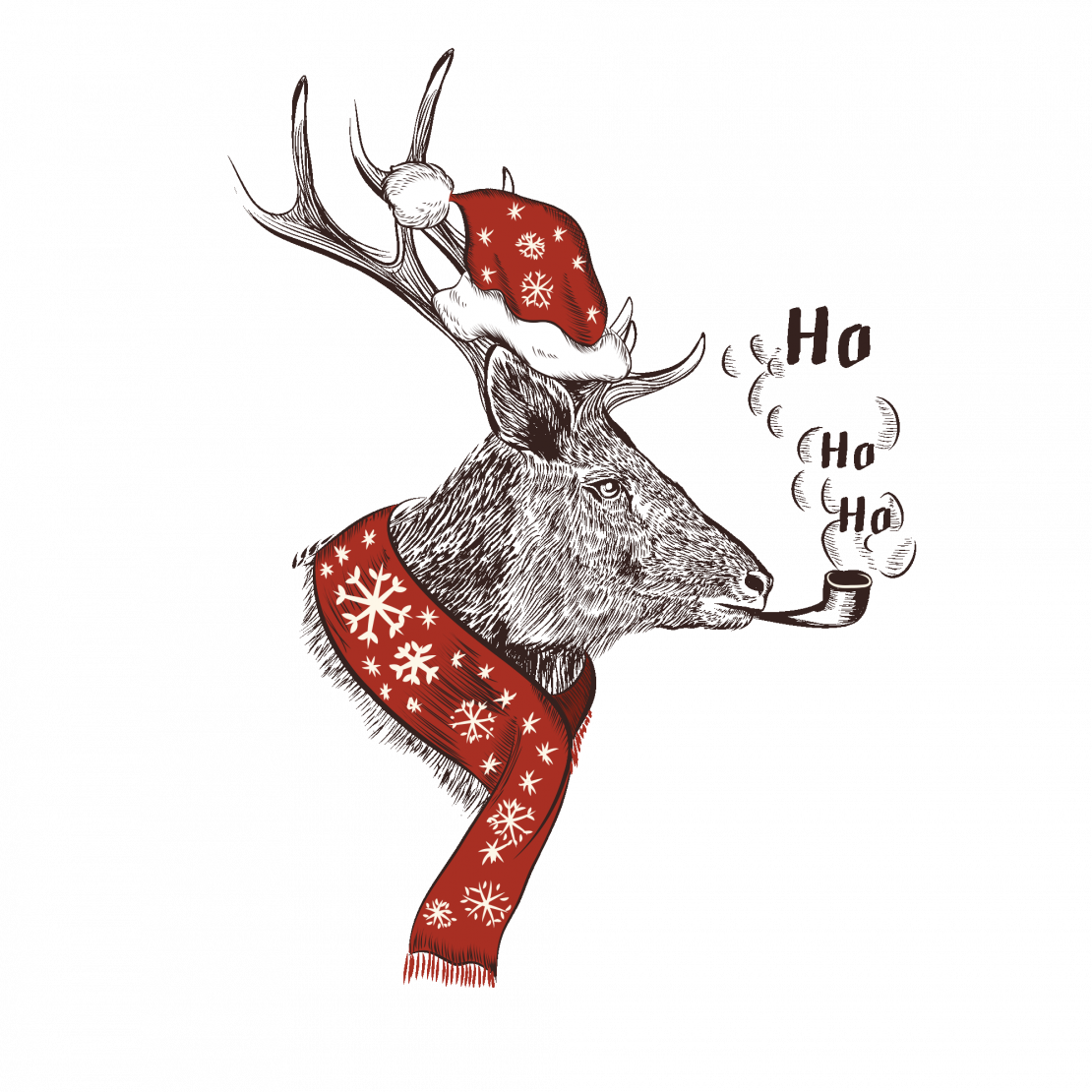 Deer Ho Ho Ho (1110x1110), Png Download
