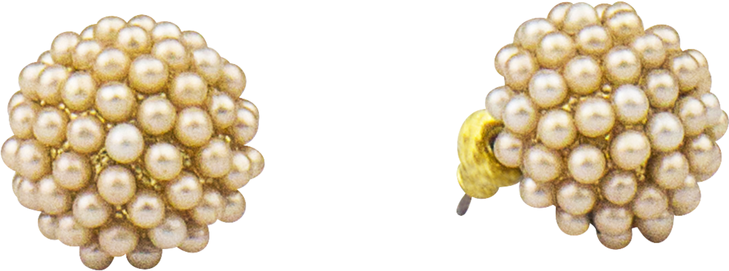 1/2" Pink Pave Pearl Post Earring (1060x1060), Png Download