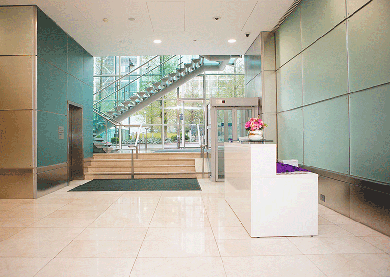 Glass Top Reception Desk (800x800), Png Download