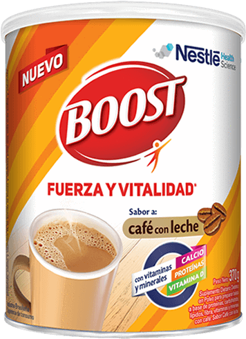 Boost Café Con Leche Lata 370g (600x600), Png Download