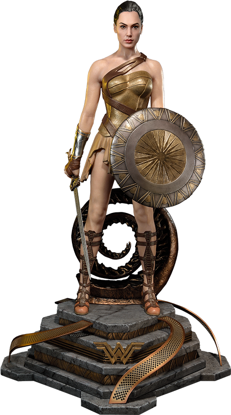 Wonder Woman Training Costume Statue (480x848), Png Download