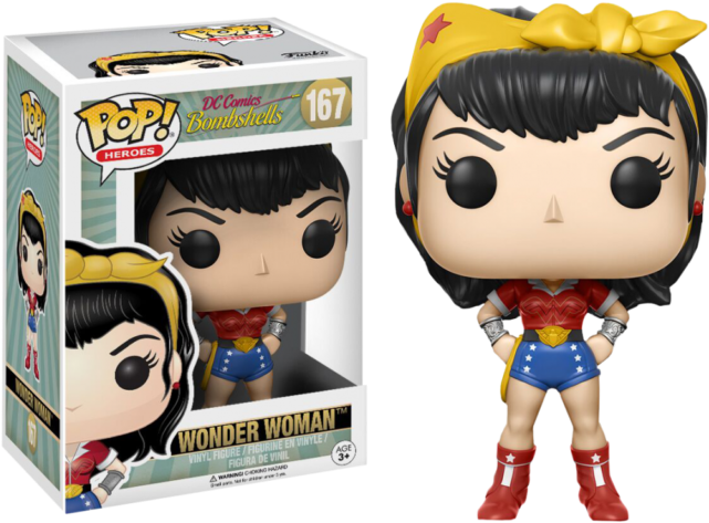 Dc Bombshells Wonder Woman Pop Vinyl Figure (640x640), Png Download
