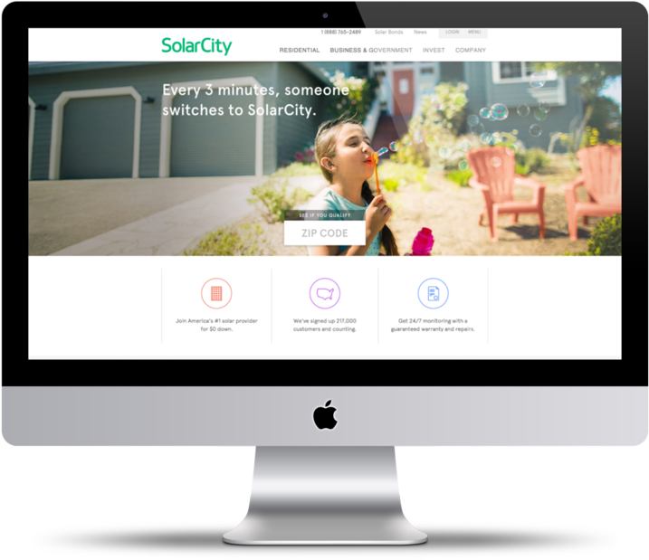 Solarcity's Website Before The Redesign (1000x714), Png Download