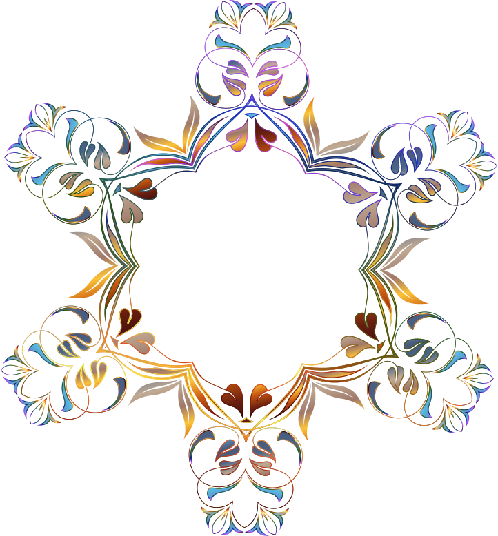 Floral Flourish Frame (722x778), Png Download