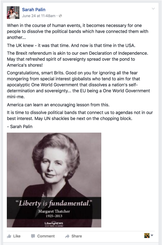 You Can Attempt To Read Sarah Palin's Post In Full (800x826), Png Download