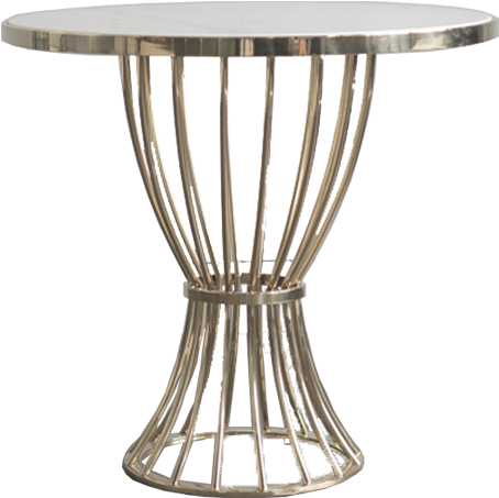 Brass Flame Table With Marble Top (960x960), Png Download