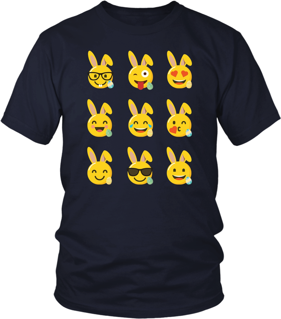 Cute And Funny Easter Bunny Emoji Tee 2018 Easter Day (1024x1024), Png Download
