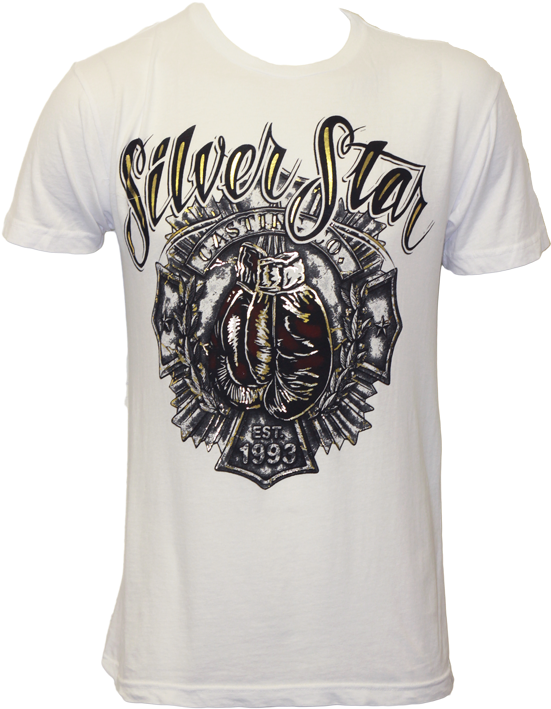 Silver Star Knockout Premium Tee White (550x722), Png Download