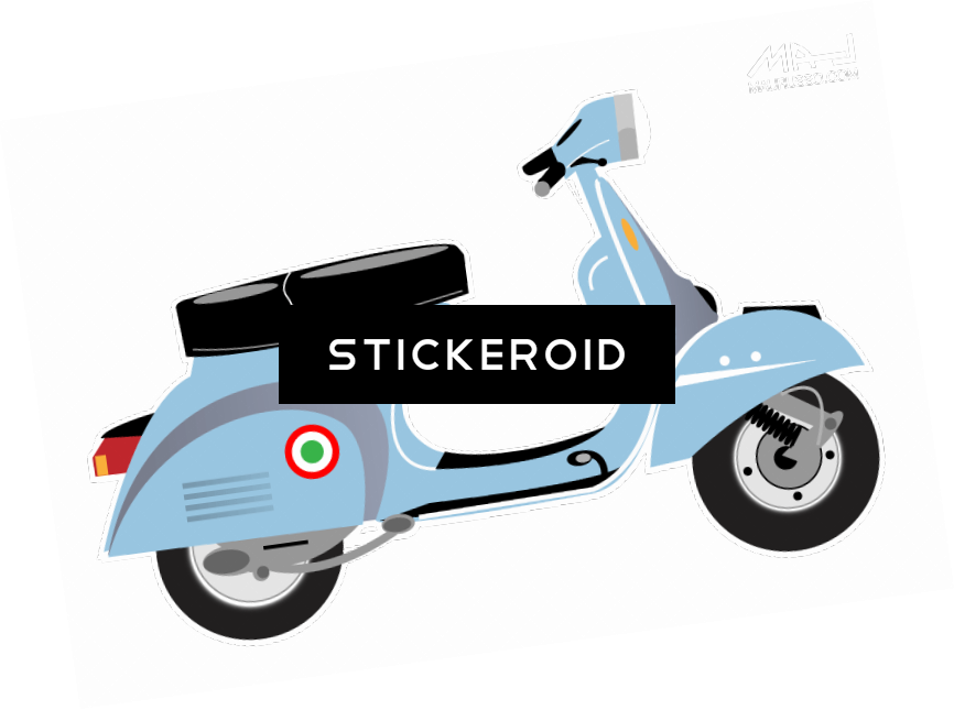 Scooter Vespa Side Illustration (866x645), Png Download