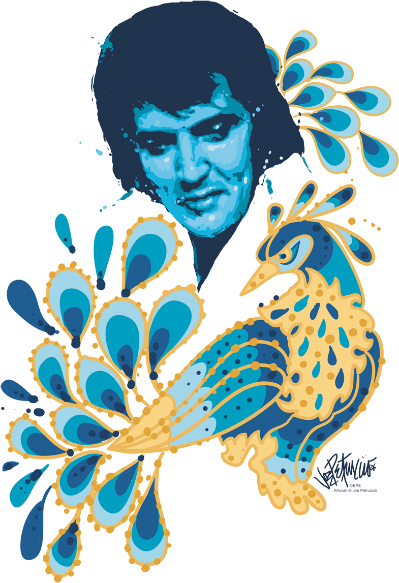 Elvis Presley Peacock Men's Regular Fit T-shirt (792x1159), Png Download