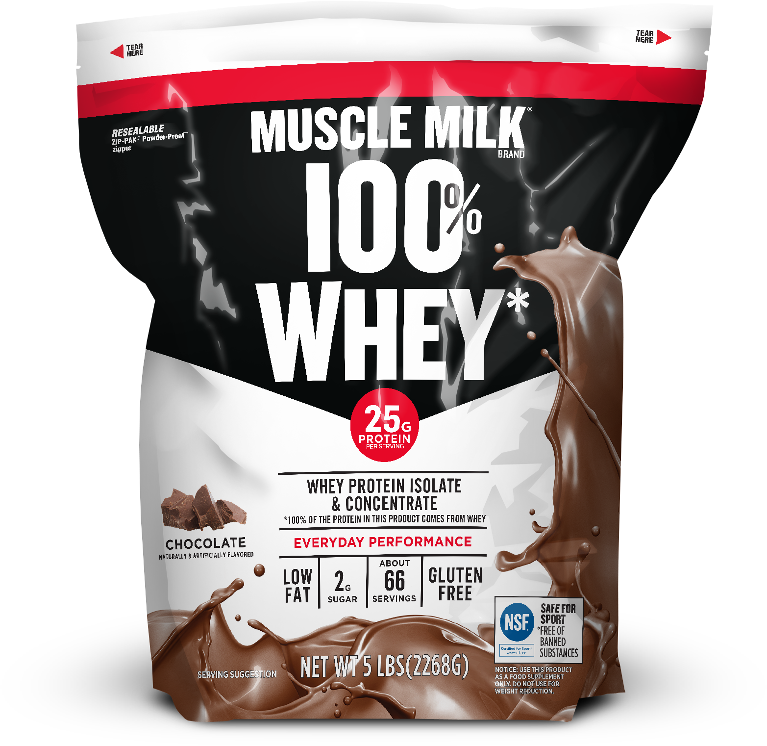 Muscle Milk® 100% Whey Chocolate (1564x1820), Png Download
