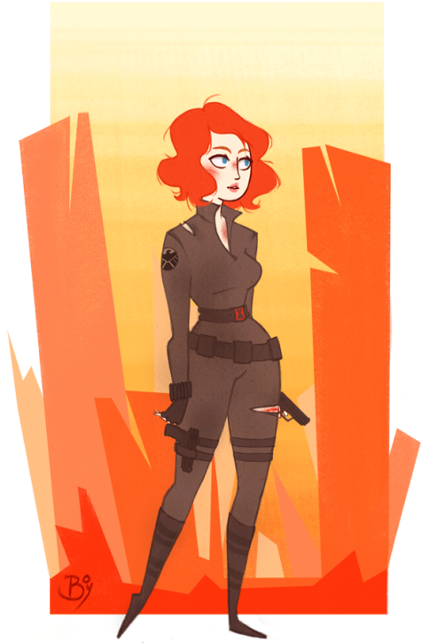 Illustration The Avengers Fan Art Natasha Romanoff (486x750), Png Download