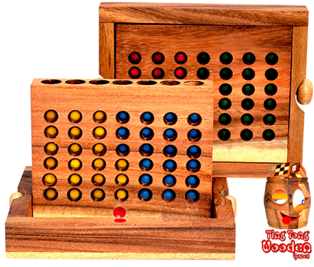 Four Wins The Open And Closed View In A Large Wooden (650x548), Png Download