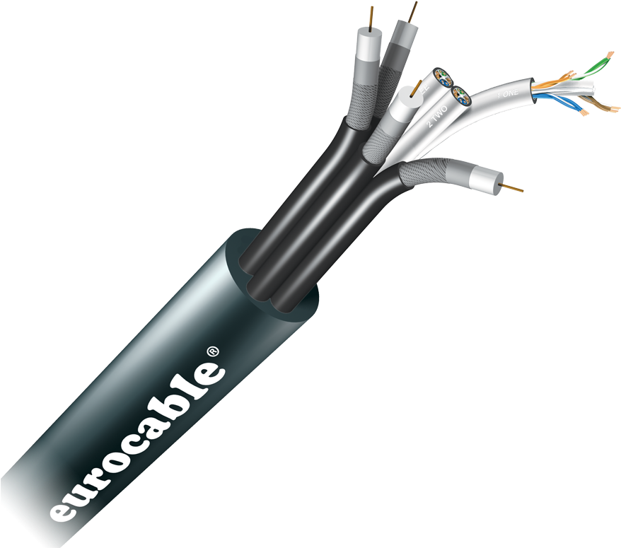 Hybrid Digital Data & Coaxial Cable 3cat6sf 4rg6 (1000x1000), Png Download