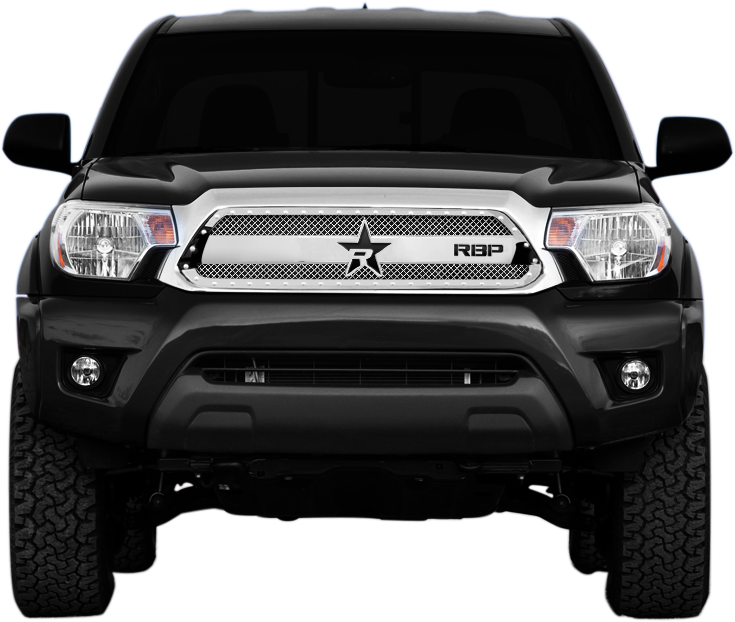 Rbp 851896 Studded Frame Chrome Grille (1500x1271), Png Download