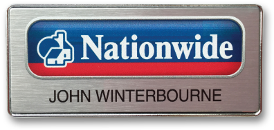 R4 Name Badge In A Chrome Frame, Brushed Silver Panel (560x560), Png Download