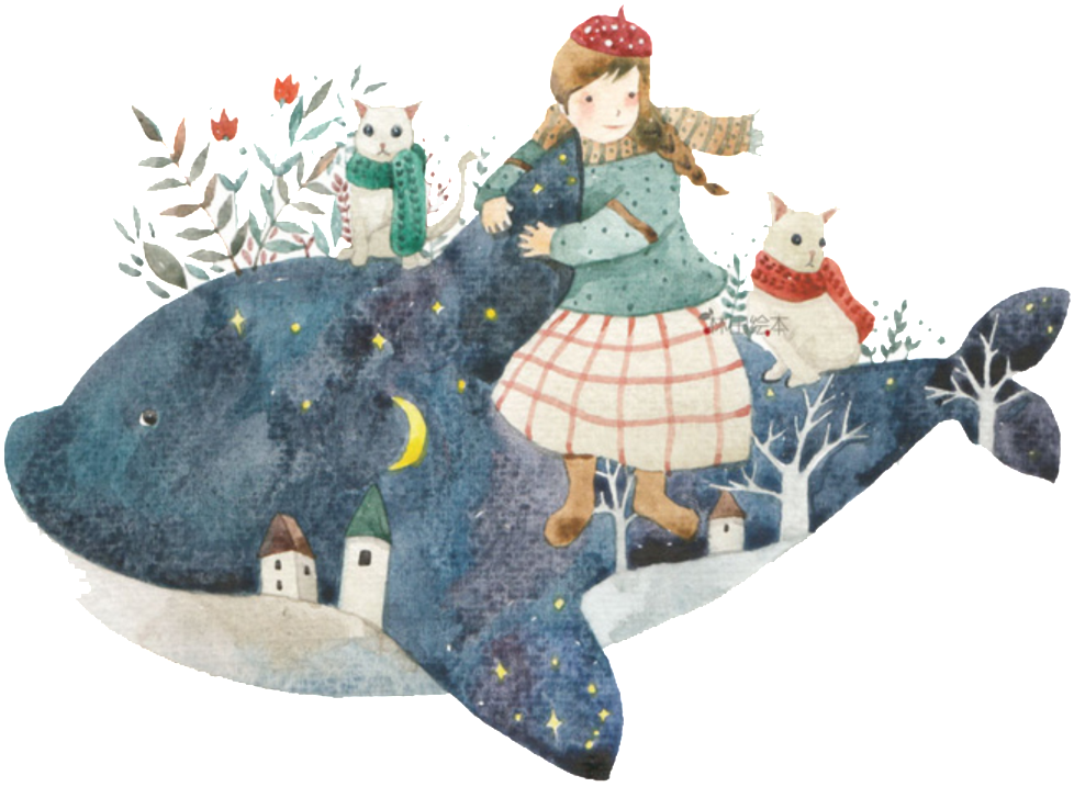 Painted Fairy Tale Shark Fairy Pattern (1024x760), Png Download