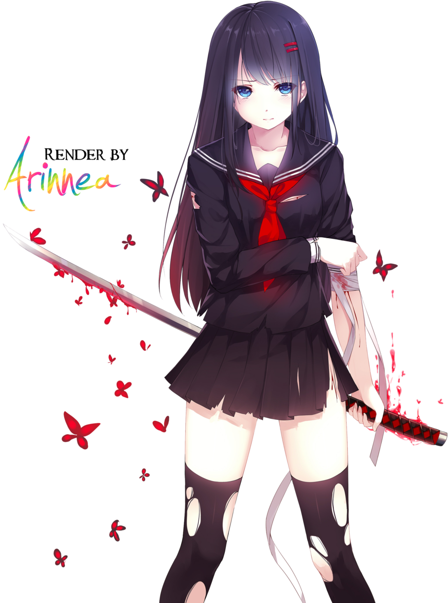 Anime Girl Render By Arinnea-d6wxctf (1024x1209), Png Download