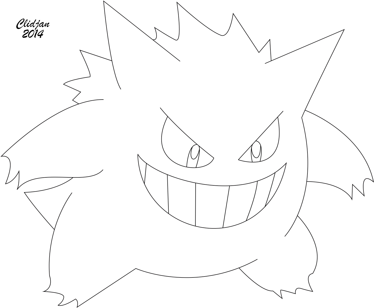 Download Gengar Coloring Pages Download And Print For Free Png PNG Image wi...