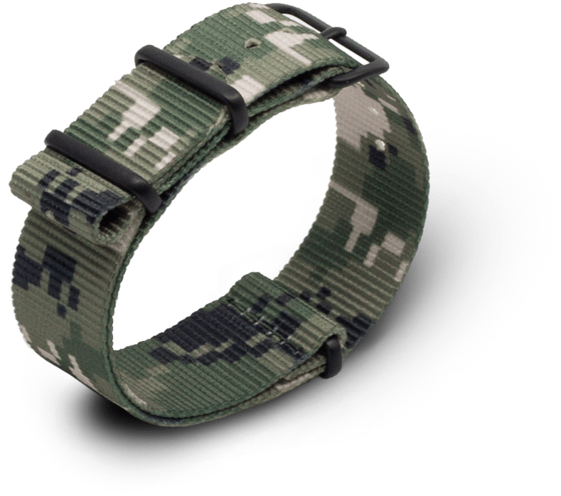 Nato Watch Strap In Digital Camo Print With Black Pvd (1024x838), Png Download