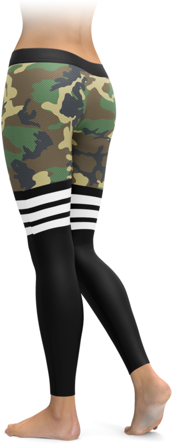New Sexy Camo Print High Sock Leggings (800x968), Png Download