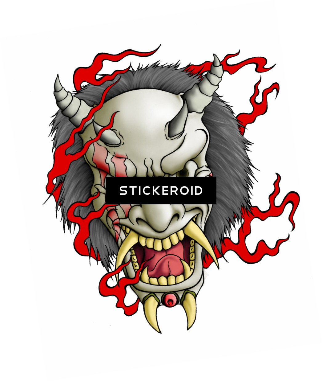 Oni Mask Art (1046x1236), Png Download