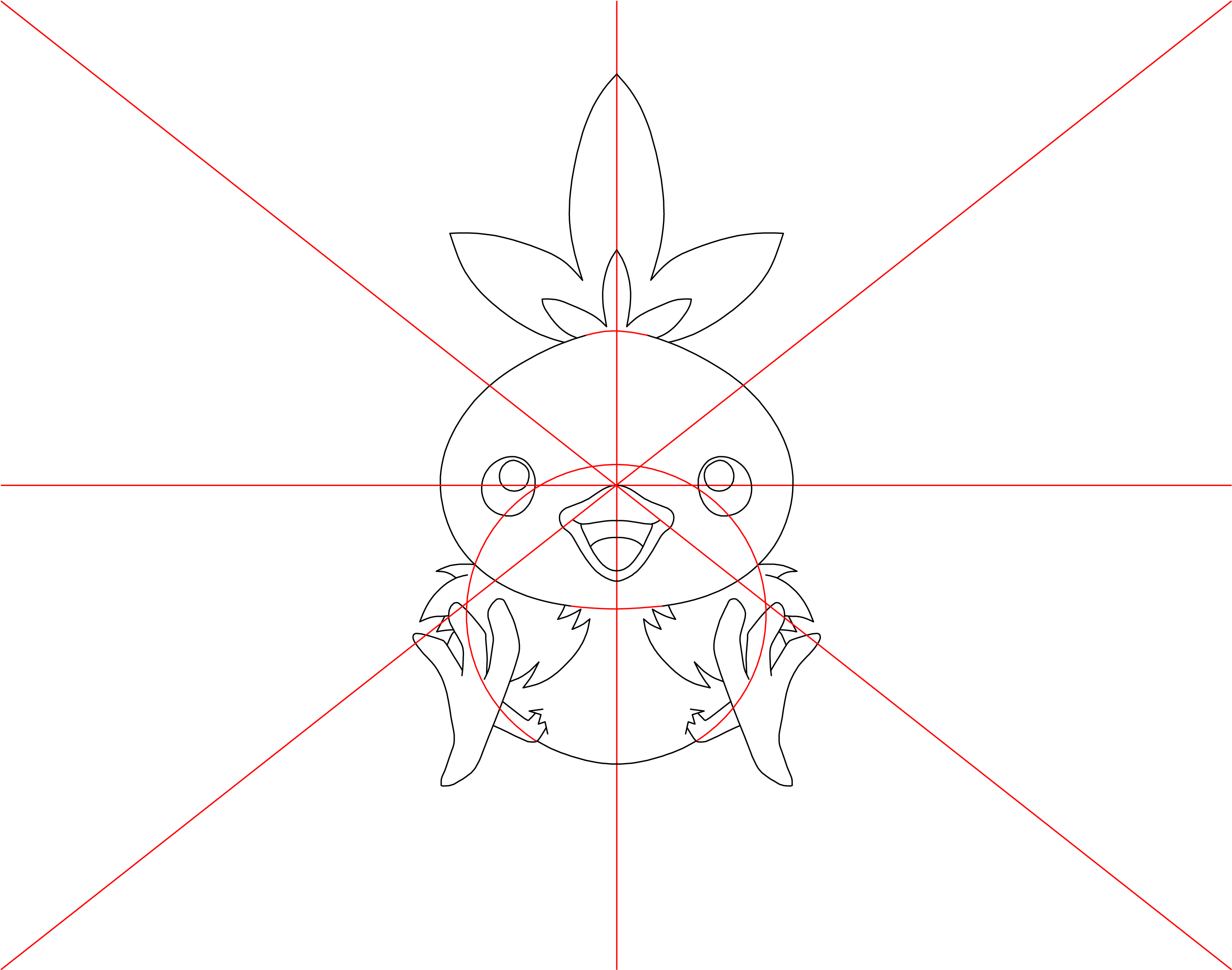 How To Draw Torchic Step (3300x2550), Png Download