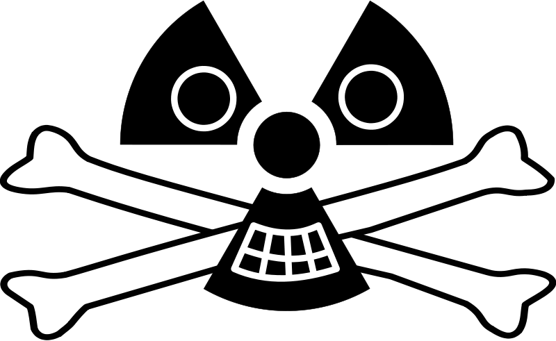 Free Radioactive Skull With Bones (800x491), Png Download