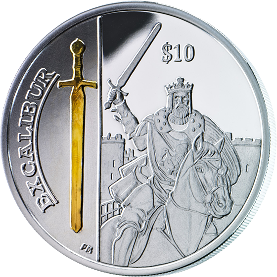 British Virgin Islands 2013 10$ Excalibur Legendary (560x560), Png Download