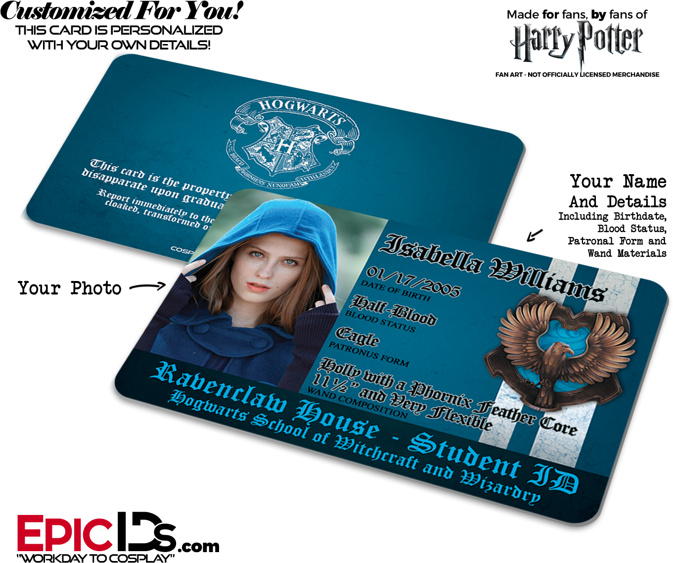 Hogwarts School 'ravenclaw' Harry Potter Inspired Student (1417x1181), Png Download