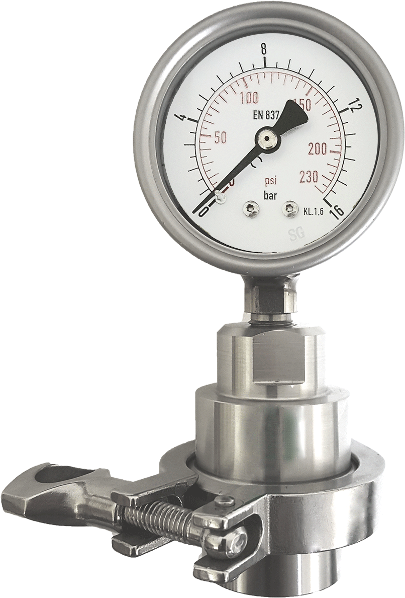 Manómetro Con Separador De Membrana Sanitario Y Brida (1000x1335), Png Download