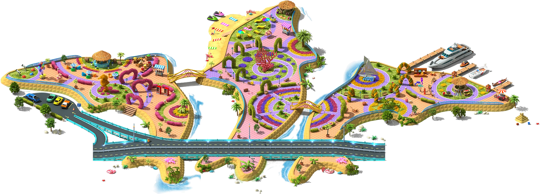 Coral Islands (1727x622), Png Download