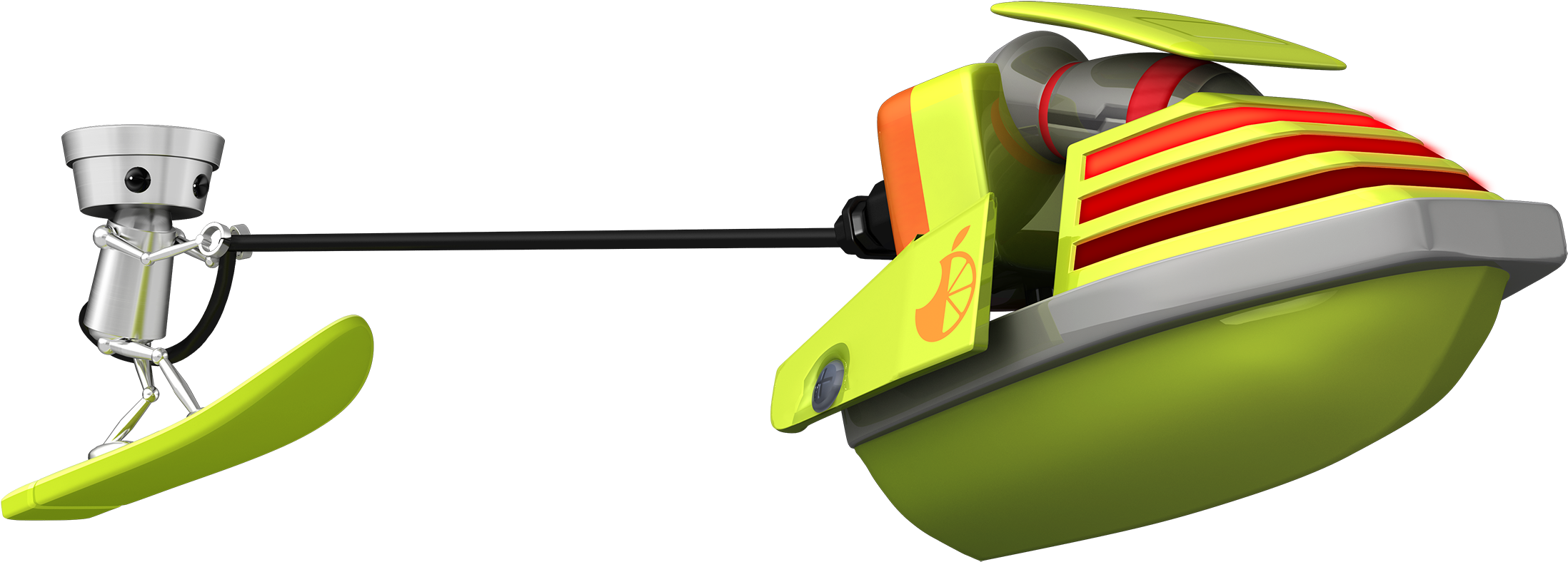 Chibi-robo Skiing (2200x803), Png Download